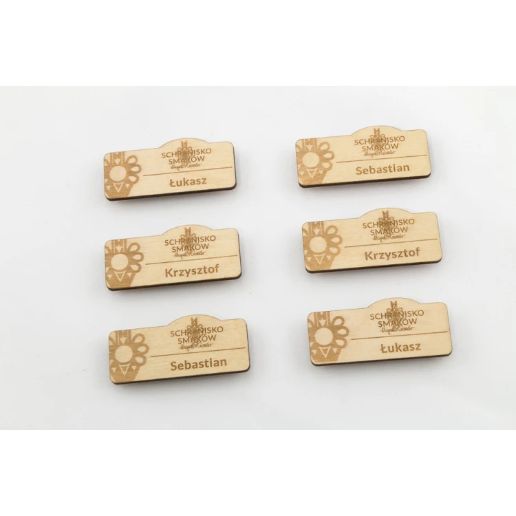 Ausweis für Mitarbeiter - 65x29mm - ID034 - Holz