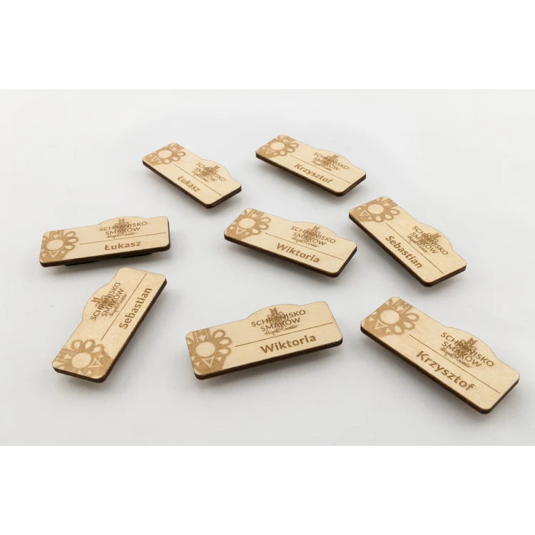 Ausweis für Mitarbeiter - 65x29mm - ID034 - Holz