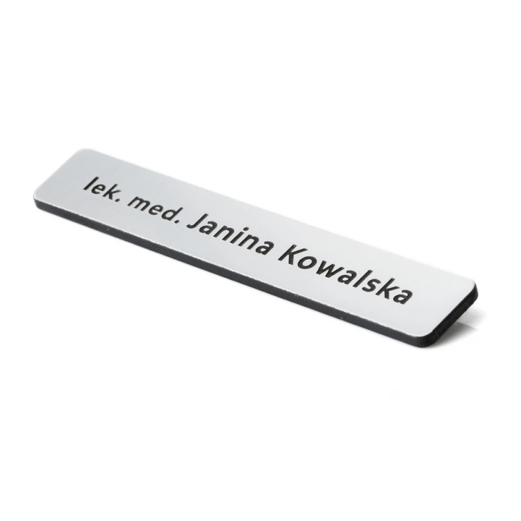 Namensschild für Mitarbeiter Silber 72x12mm - MINI 2 - ID010