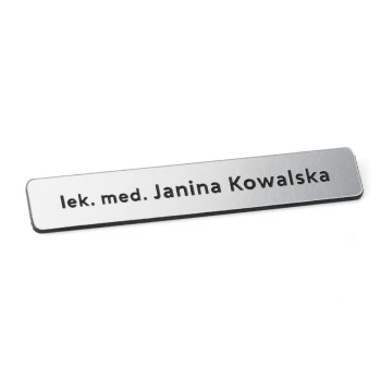 Namensschild für Mitarbeiter Silber 72x12mm - MINI 2 - ID010