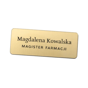 Ausweis für Mitarbeiter - Gold mit schwarzer Gravur - 66x26mm - abgerundete Ecken - ID019