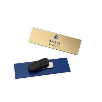 Ausweis für Mitarbeiter - Gold mit blauer Gravur - ID015