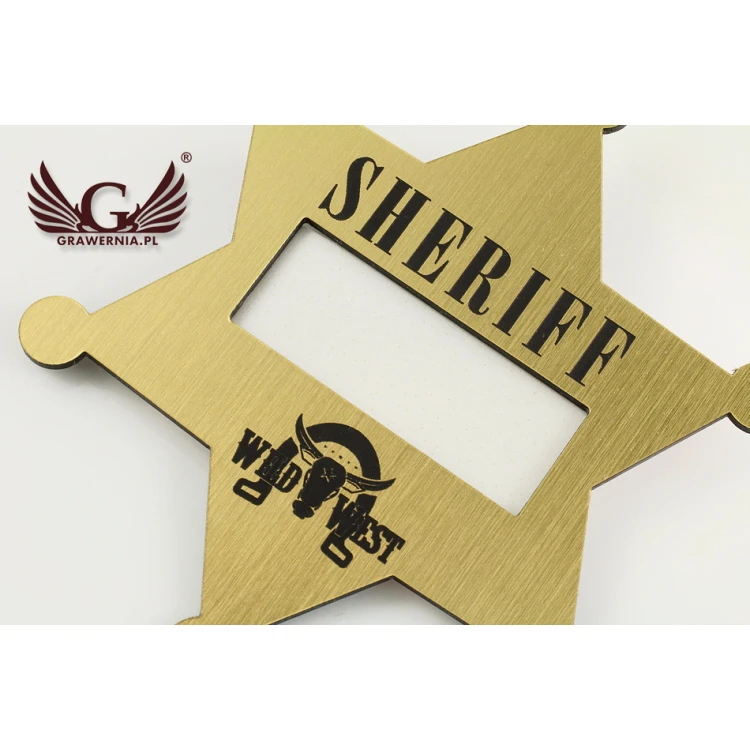 Sheriffstern Ausweis - Größe 80x90mm - ID059