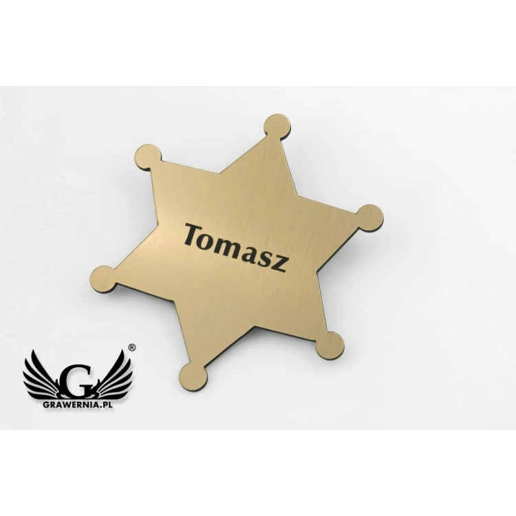Sheriffstern Ausweis 2 - Größe 80x90mm - ID064