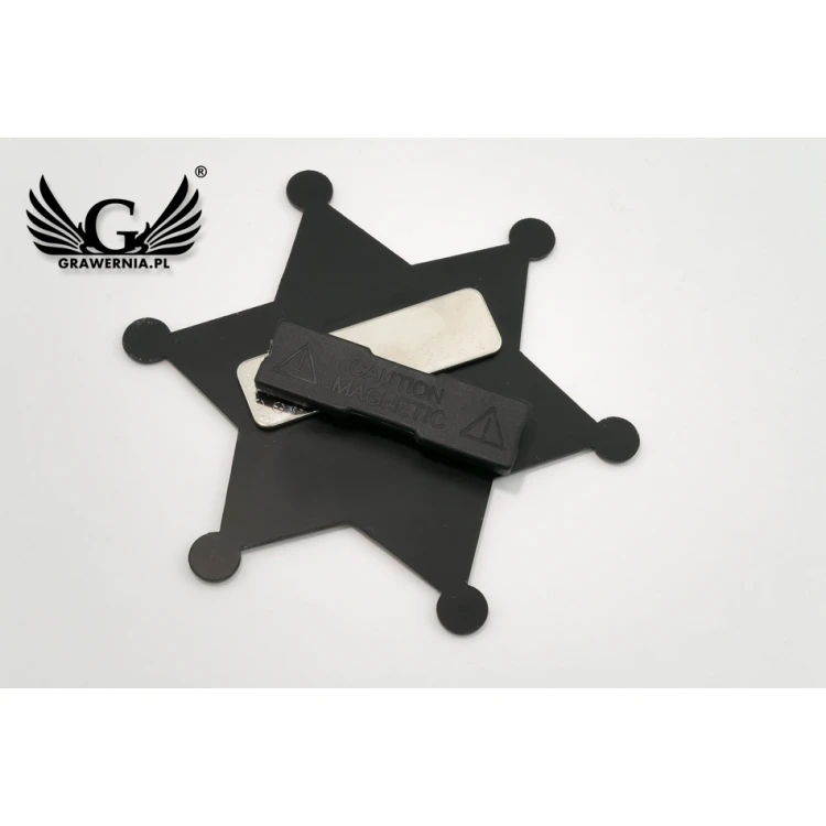 Sheriffstern Ausweis 2 - Größe 80x90mm - ID064