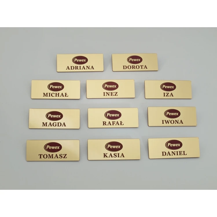 Hotel Ausweis - Gold mit roter Gravur - 75x30mm - ID017