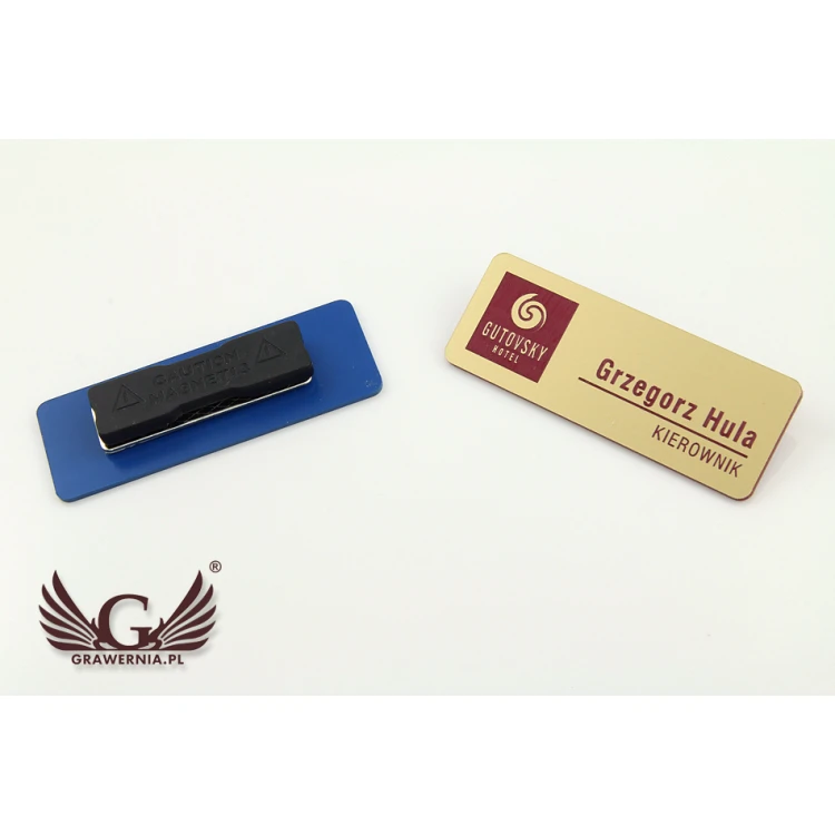 Identifikator - Medium Goldfarbe mit blau/grün/rot Gravur - ID051