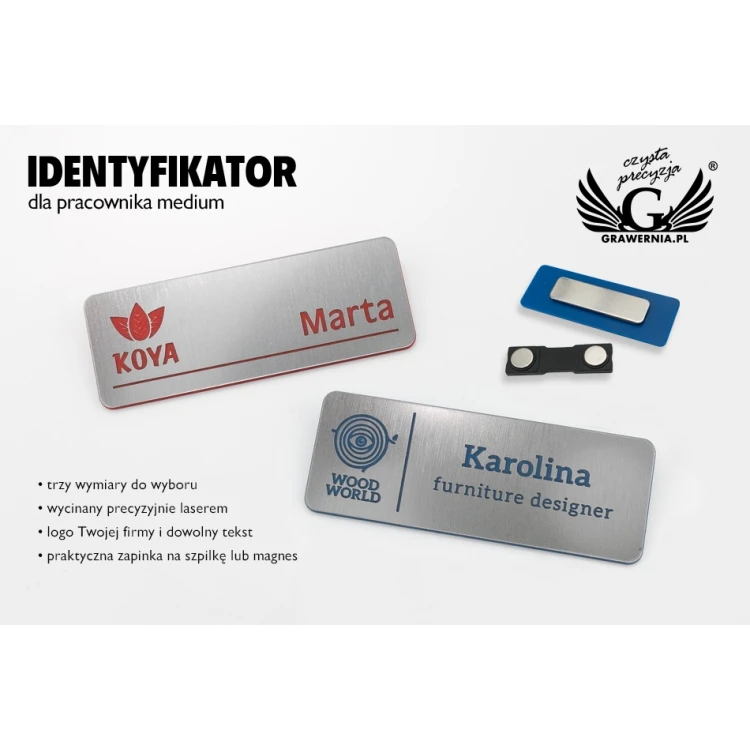 Ausweis - Medium - Silber mit Gravur - ID077