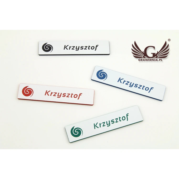 Ausweis - schlank weiß mit Gravur - 70x15mm - ID048
