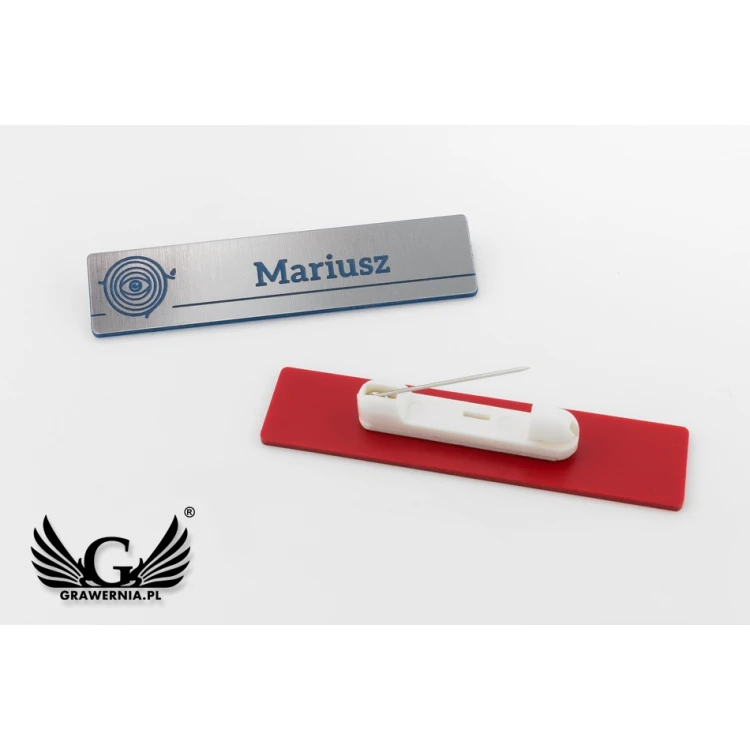 Namensschild - slim - silber mit Gravur - 70x15mm - ID078