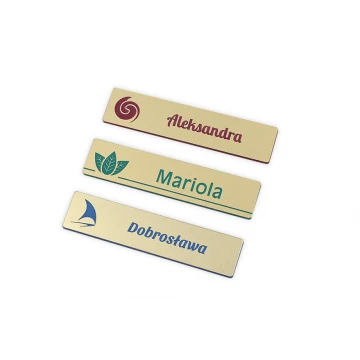 Namensschild - Slim Goldfarbe mit Gravur - 70x15mm - ID050