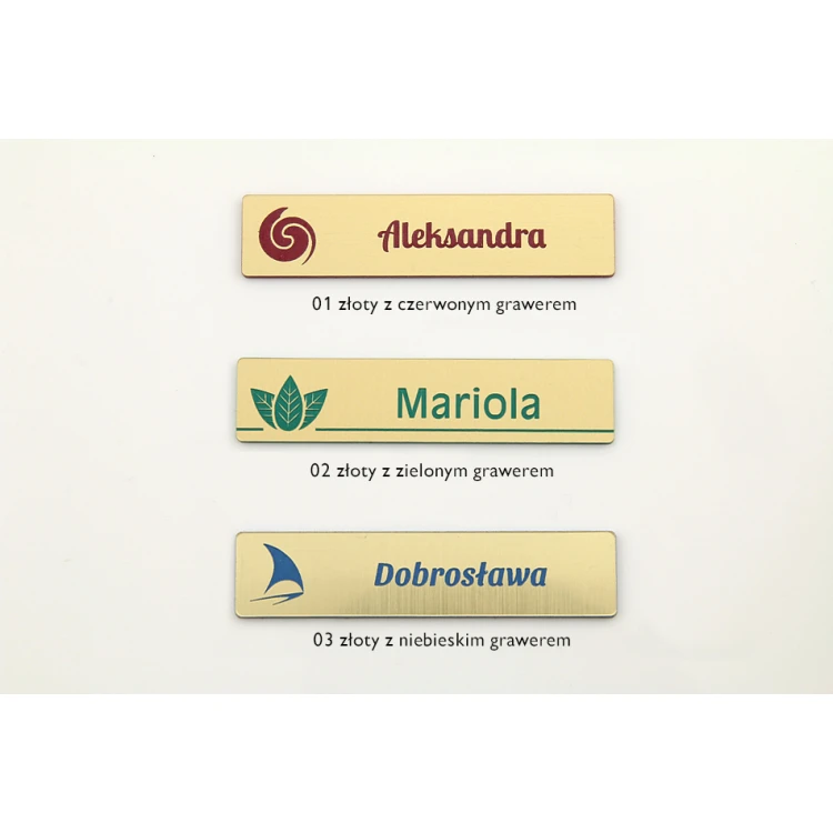 Namensschild - Slim Goldfarbe mit Gravur - 70x15mm - ID050