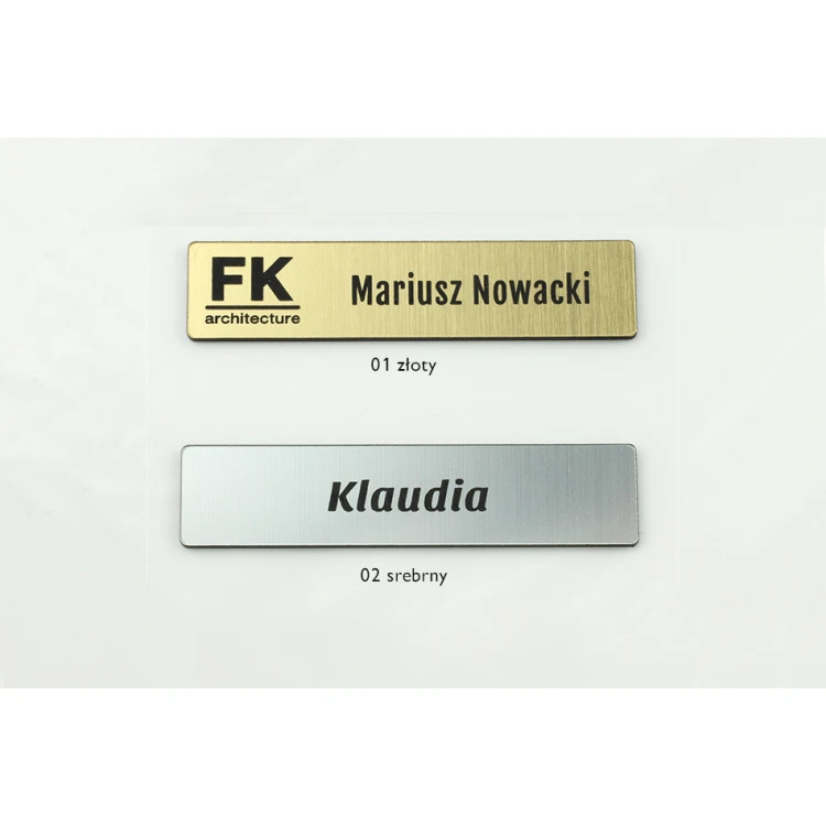 Ausweis - slim Farbe Gold oder Silber - 70x15mm - ID054