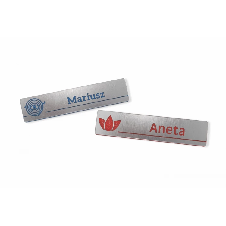 Namensschild - slim - silber mit Gravur - 70x15mm - ID078