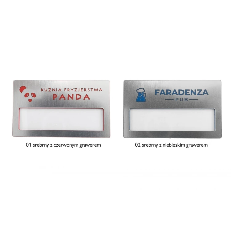 Ausweis mit Fenster - Silber mit Gravur - B - Abm. 67x40mm - ID079