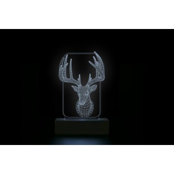 Hirsch - 3D LED RGB Lampe mit Fernbedienung - L3D009