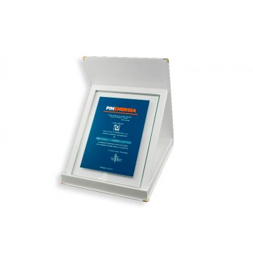 Jubiläums-Glasdiplom mit erhabenem Logo - DSZ052