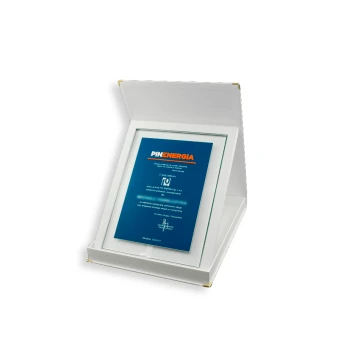 Jubiläums-Glasdiplom mit erhabenem Logo - DSZ052