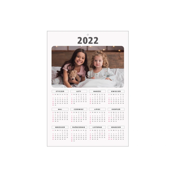Kalender mit Foto - UV-Farbdruck - Abmessungen 297x420mm (A3) - KAL002