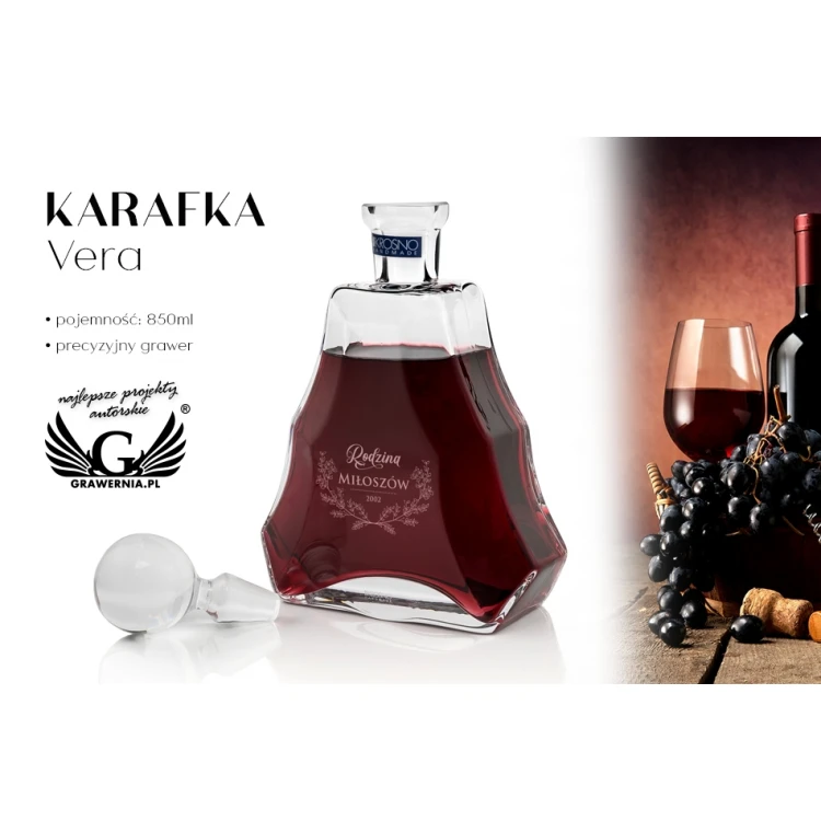 Karaffe mit Gravur für Likör oder Schnaps - VERA - Geschenk für Ehepaar - KAR006