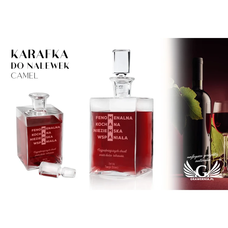 Karaffe mit Gravur für Liköre oder Whisky - CAMEL - Geschenk für Mama - KAR032