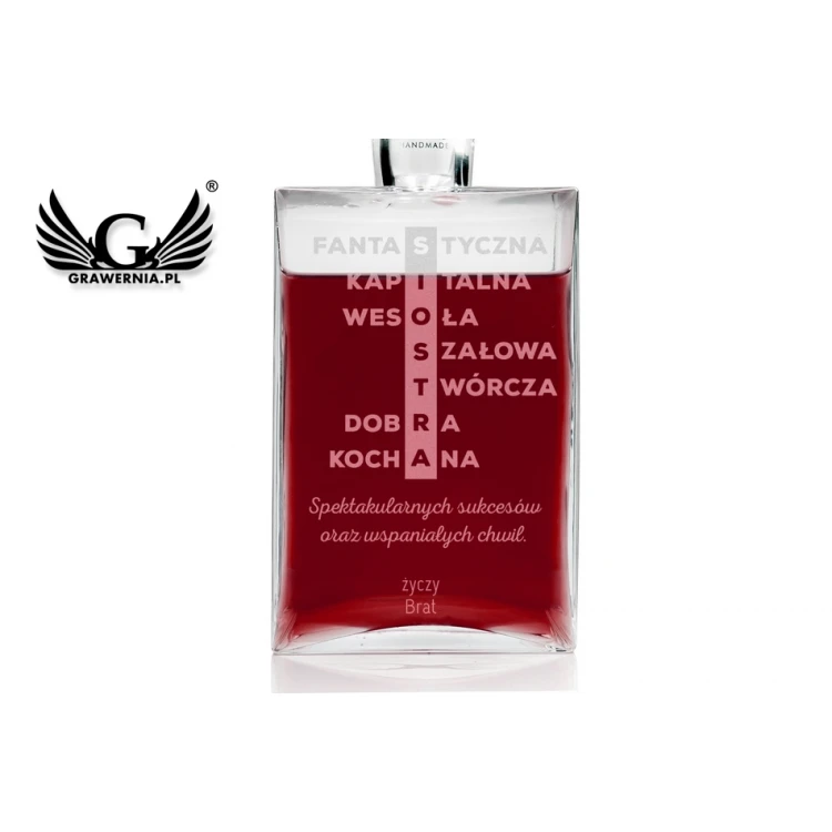 Karaffe mit Gravur für Liköre oder Whisky - CAMEL - Geschenk für Schwester - KAR033