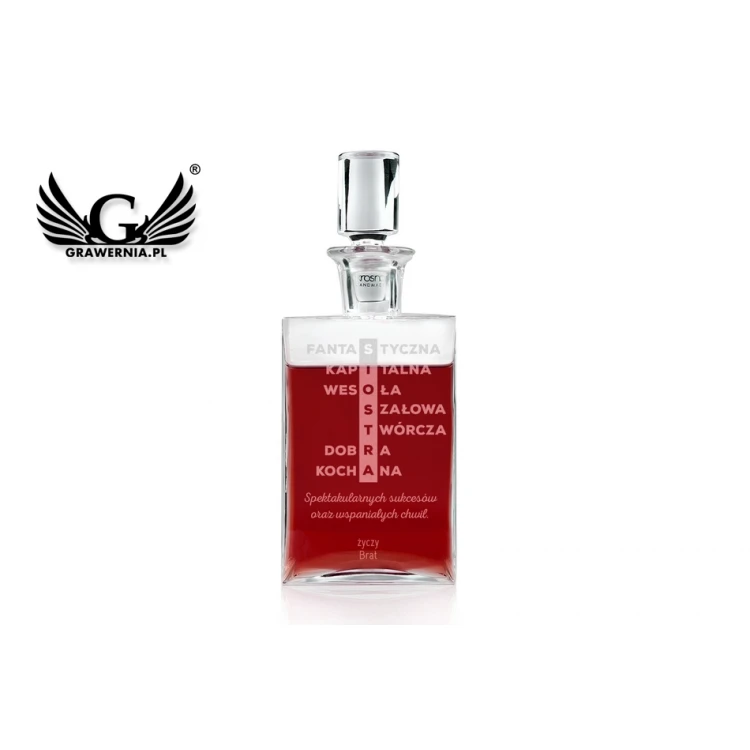 Karaffe mit Gravur für Liköre oder Whisky - CAMEL - Geschenk für Schwester - KAR033