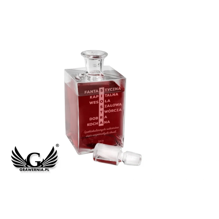 Karaffe mit Gravur für Liköre oder Whisky - CAMEL - Geschenk für Schwester - KAR033