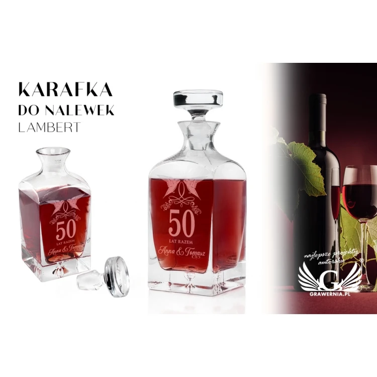 Karaffe mit Gravur für Liköre oder Whisky - LAMBERT - Hochzeitstag - KAR043