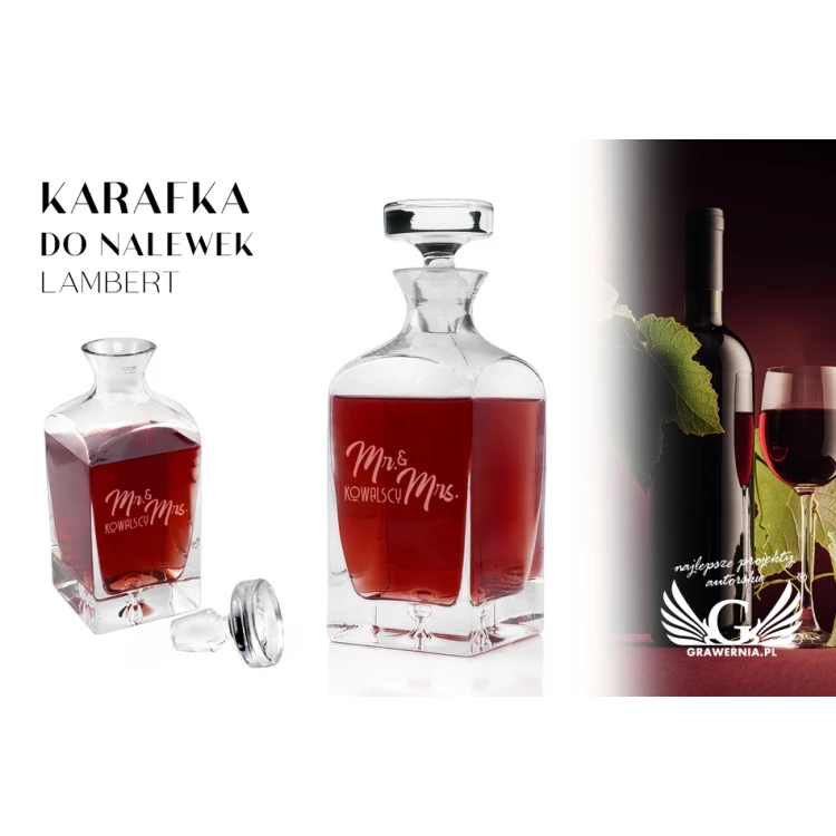Karaffe mit Gravur für Liköre oder Whisky - LAMBERT - Ms & Mrs - KAR044