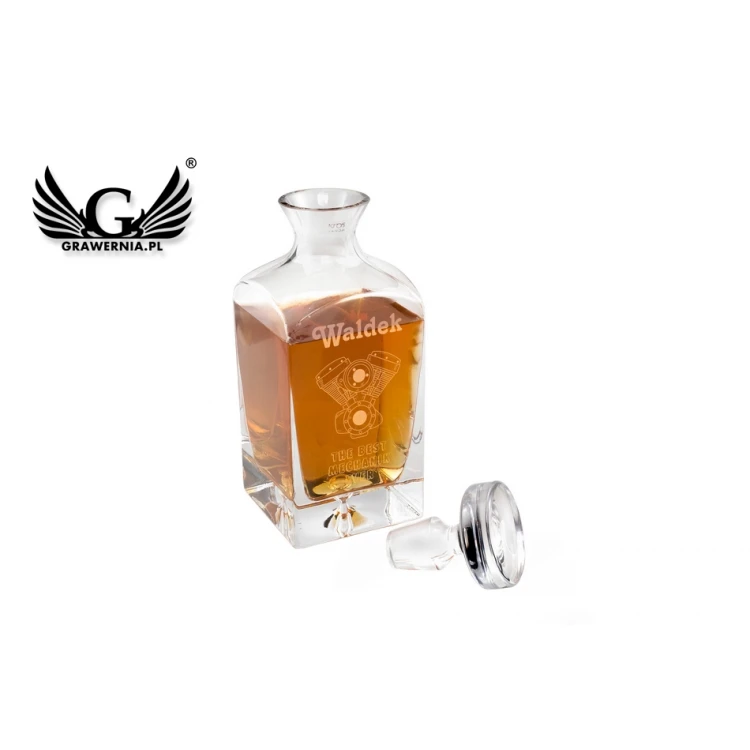 Karaffe mit Gravur für Whisky oder Liköre - LAMBERT - Geschenk für den goldenen Handwerker - KAR021