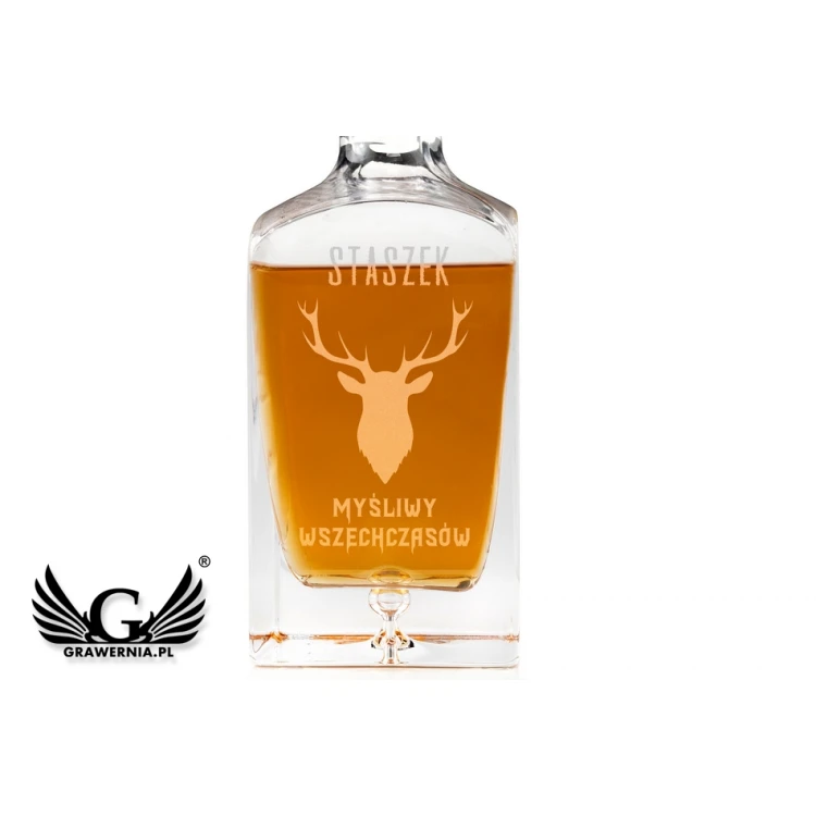 Karaffe mit Gravur für Whisky oder Liköre - LAMBERT - Geschenk für Jäger - KAR023