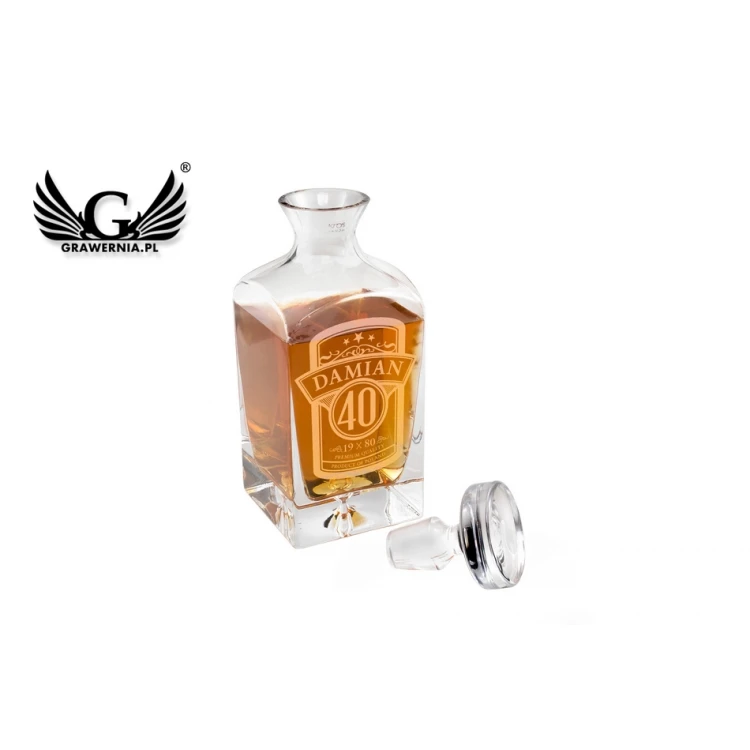 Karaffe mit Gravur für Whisky oder Liköre - LAMBERT - Geburtstagsgeschenk - KAR025