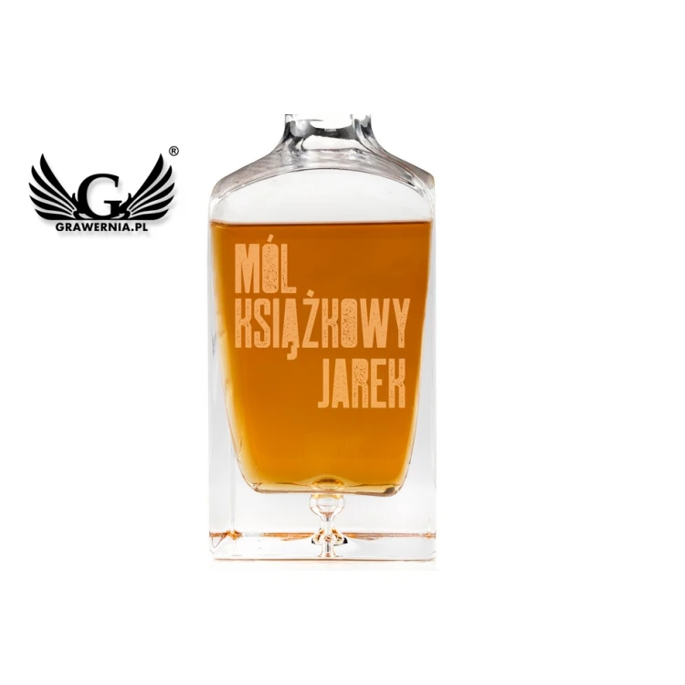 Karaffe mit Gravur für Whisky oder Liköre - LAMBERT - Geschenk für den Bücherwurm - KAR027