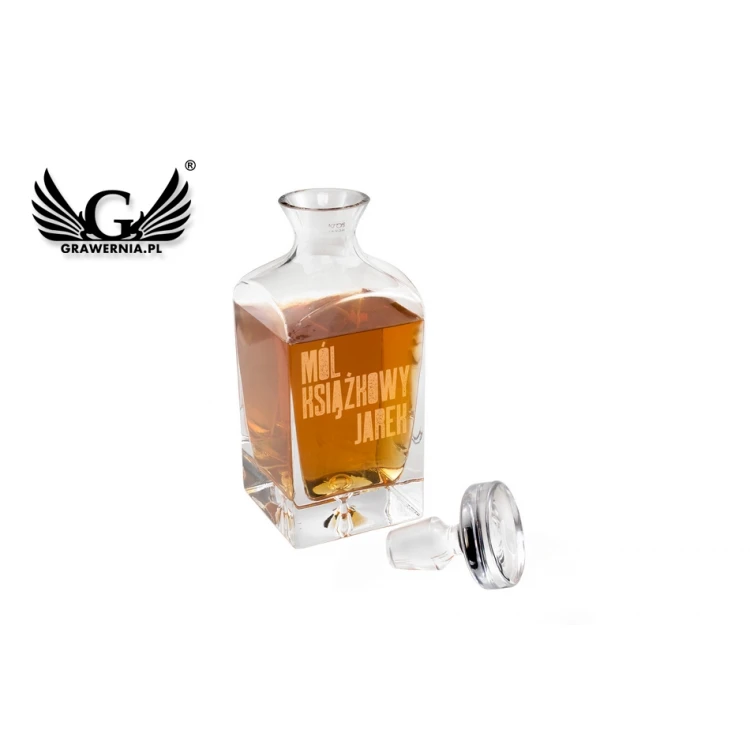 Karaffe mit Gravur für Whisky oder Liköre - LAMBERT - Geschenk für den Bücherwurm - KAR027