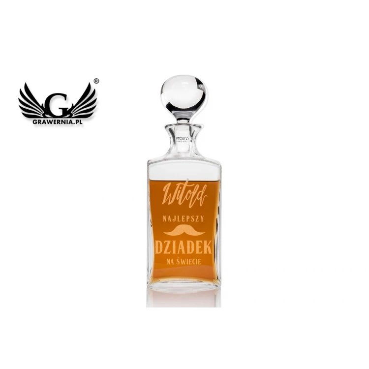 Karaffe mit Gravur für Whisky oder Liköre - TREFL - Geschenk für den Großvater - KAR028