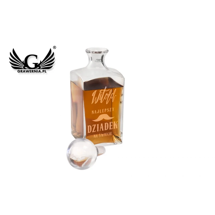 Karaffe mit Gravur für Whisky oder Liköre - TREFL - Geschenk für den Großvater - KAR028