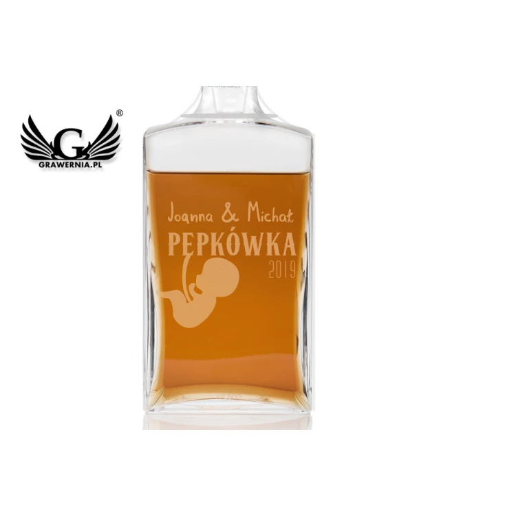 Karaffe mit Gravur für Whisky oder Liköre - TREFL - Pępkówka - KAR029