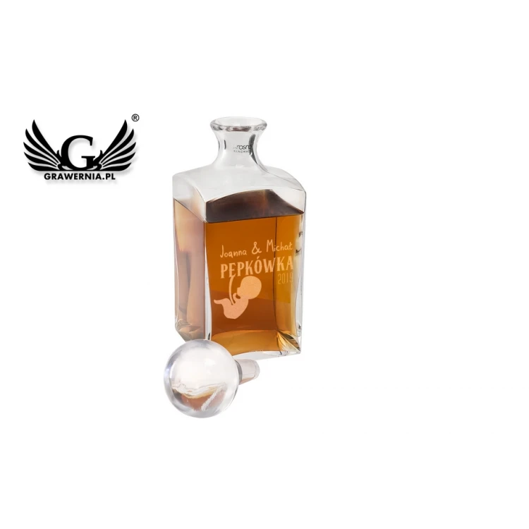 Karaffe mit Gravur für Whisky oder Liköre - TREFL - Pępkówka - KAR029