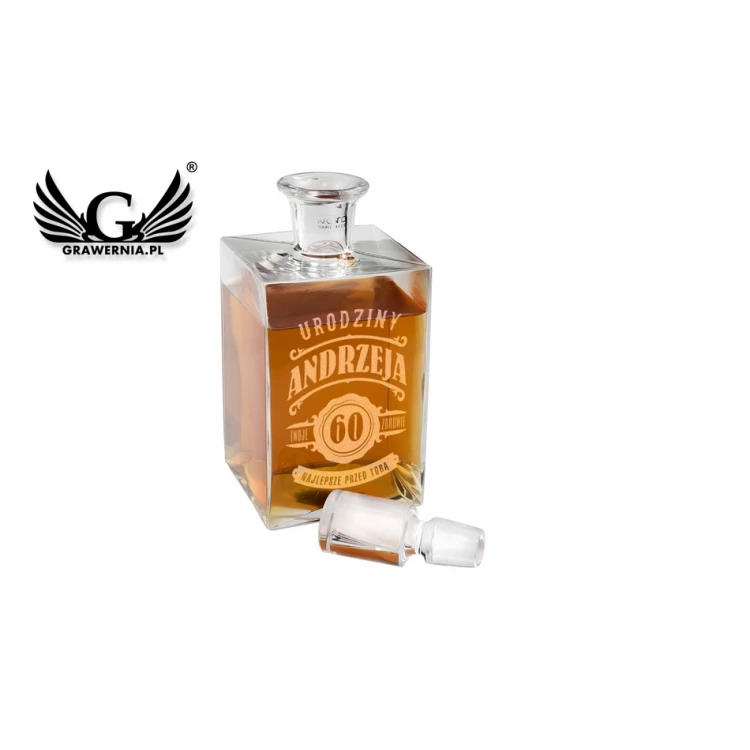 Karaffe mit Gravur für Whisky oder Liköre - CAMEL - Jubiläumsgeschenk - KAR030
