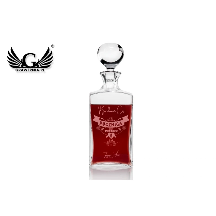 Karaffe mit Gravur für Whisky oder Liköre - TREFL - Hochzeitstag - KAR038