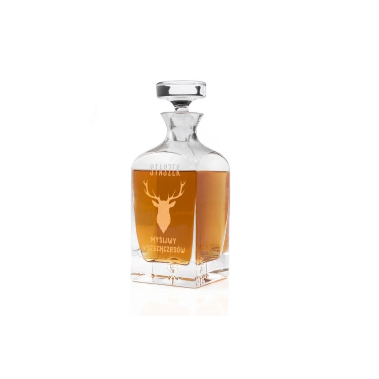 Karaffe mit Gravur für Whisky oder Liköre - LAMBERT - Geschenk für Jäger - KAR023