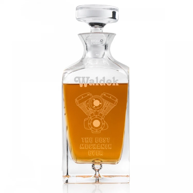 Karaffe mit Gravur für Whisky oder Liköre - LAMBERT - Geschenk für den goldenen Handwerker - KAR021