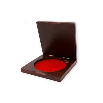 Holzbox Etui mit zwei Fächern für Medaillen mit einem Durchmesser von 90mm - KAS07