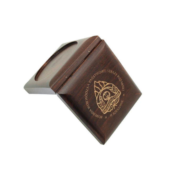 Holzbox Etui mit zwei Fächern für Medaillen mit einem Durchmesser von 70mm - KAS05