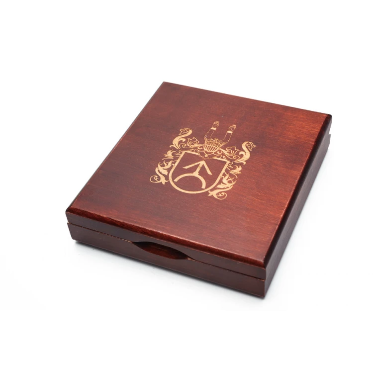 Holzbox Etui mit zwei Fächern für Medaillen mit einem Durchmesser von 80mm - KAS12
