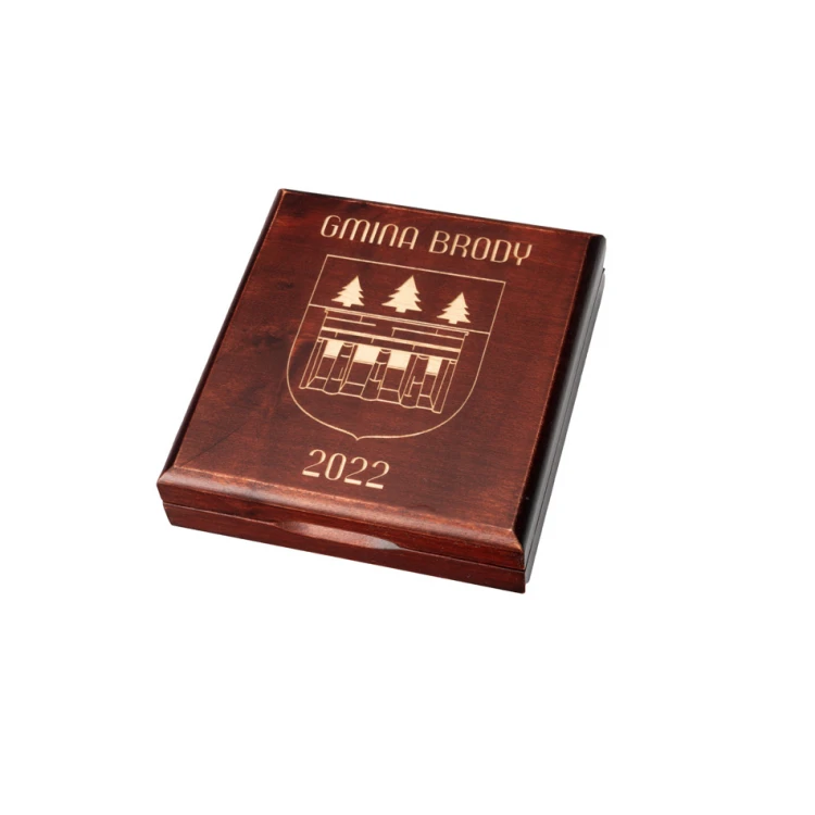 Holzbox Etui mit zwei Fächern für Medaillen mit einem Durchmesser von 70mm - KAS05