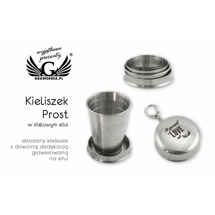 Faltbares Schnapsglas Prost 65 ml - mit beliebiger Gravur