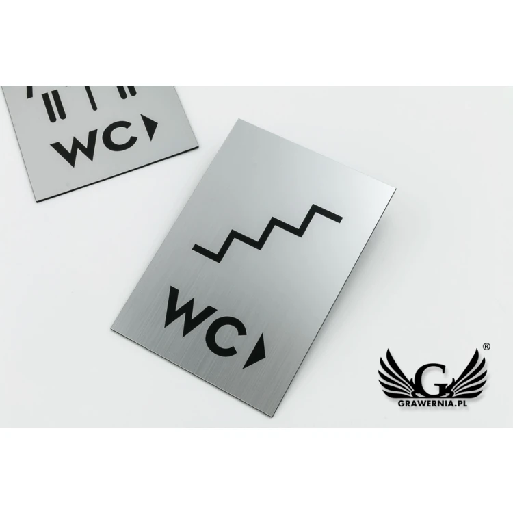Wegweiser für die Wand - Toiletten - Silber oder Gold Laminat - Größe 100x140mm - TT020
