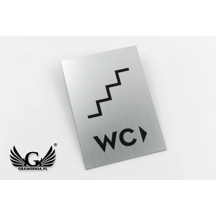 Wegweiser für die Wand - Toiletten - Silber oder Gold Laminat - Größe 100x140mm - TT020
